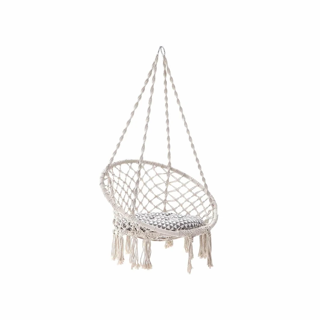 Pakabinama kėdė su pagalve – jaukumas ir atsipalaidavimas