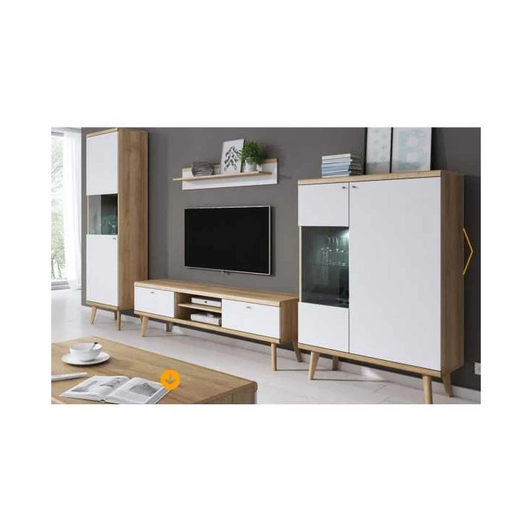 Moderni baldų sekcija PRINTO PI baltos/ąžuolo spalvos