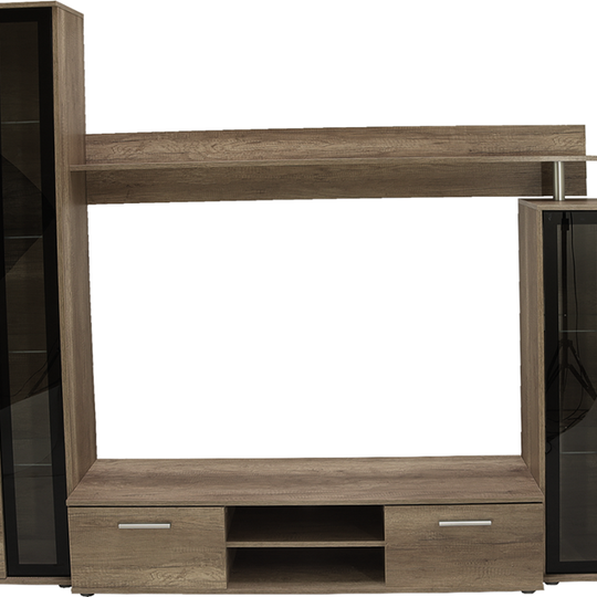 Vientisa sekcija su TV staliuku ir spintelėmis