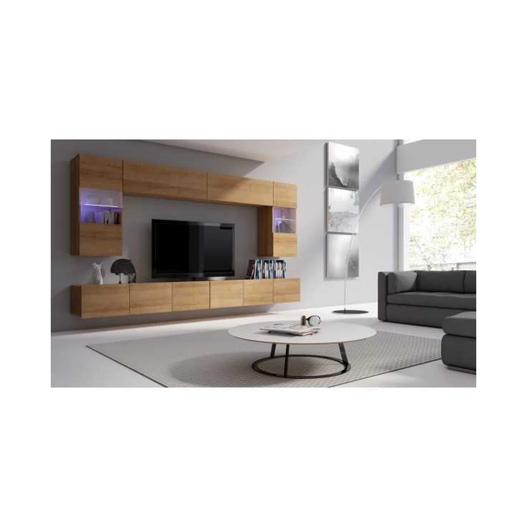 Moderni auksinio ąžuolo spinta su LED apšvietimu