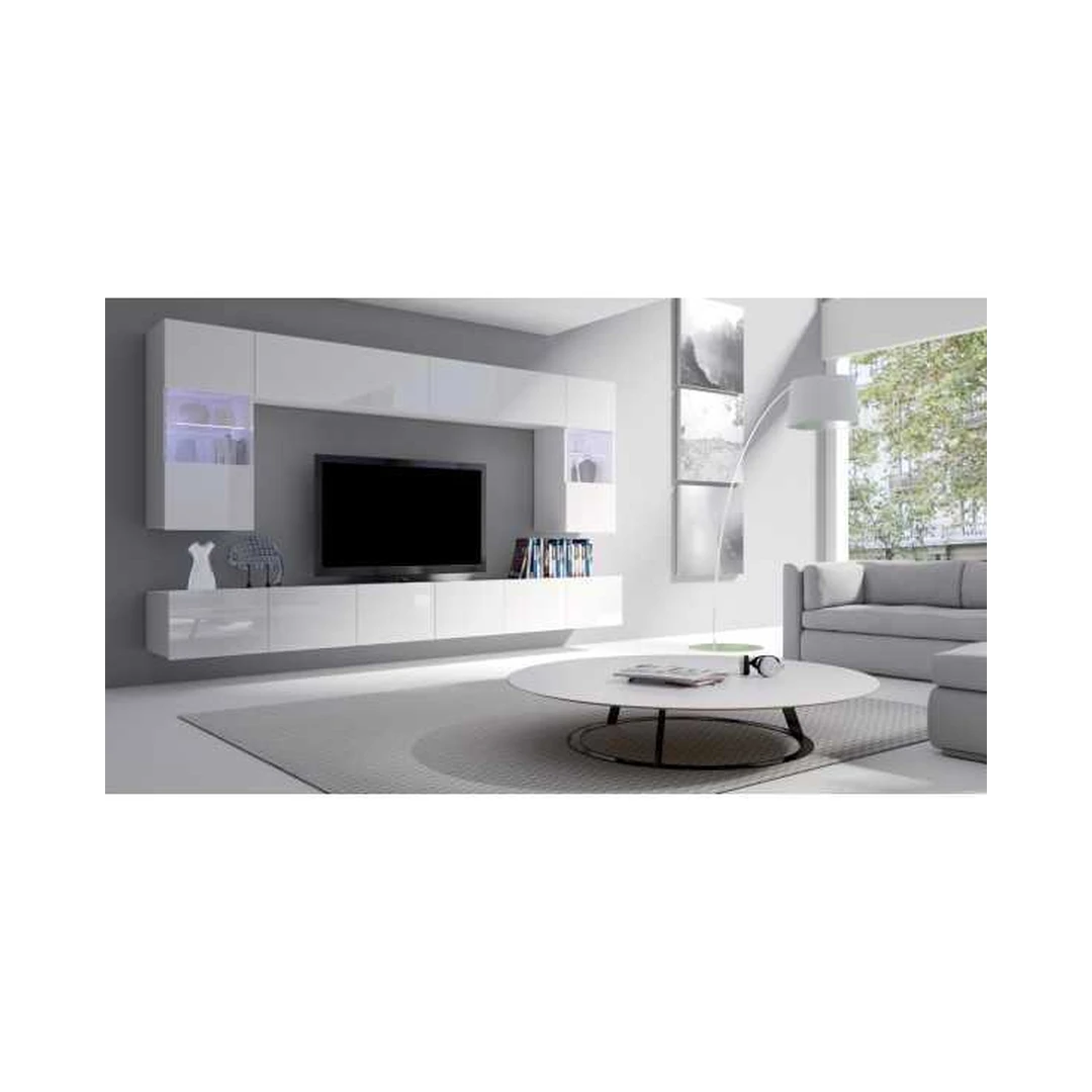 Modernus pakabinamų baldų rinkinys su LED apšvietimu