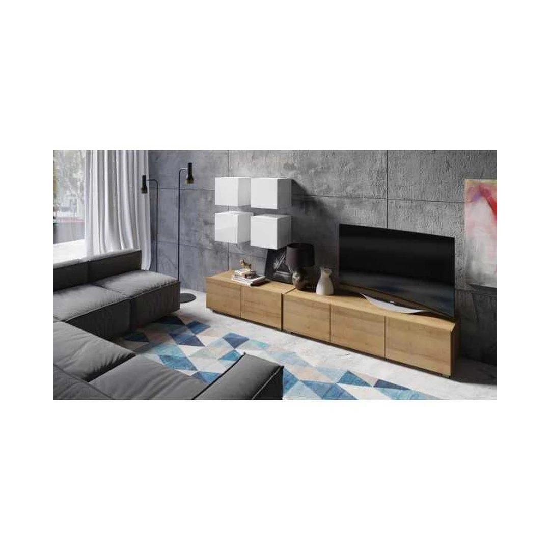 Modernūs gabaritiniai baldų komplektai su koreguojamais tarpais