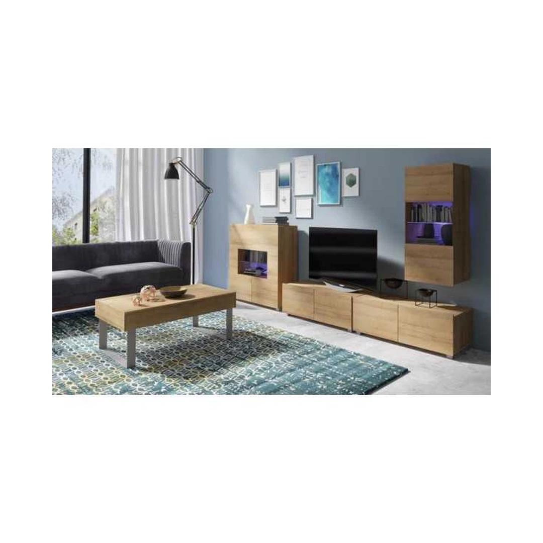 Modernus baldų komplektas su pakabinama spintele ir komodomis