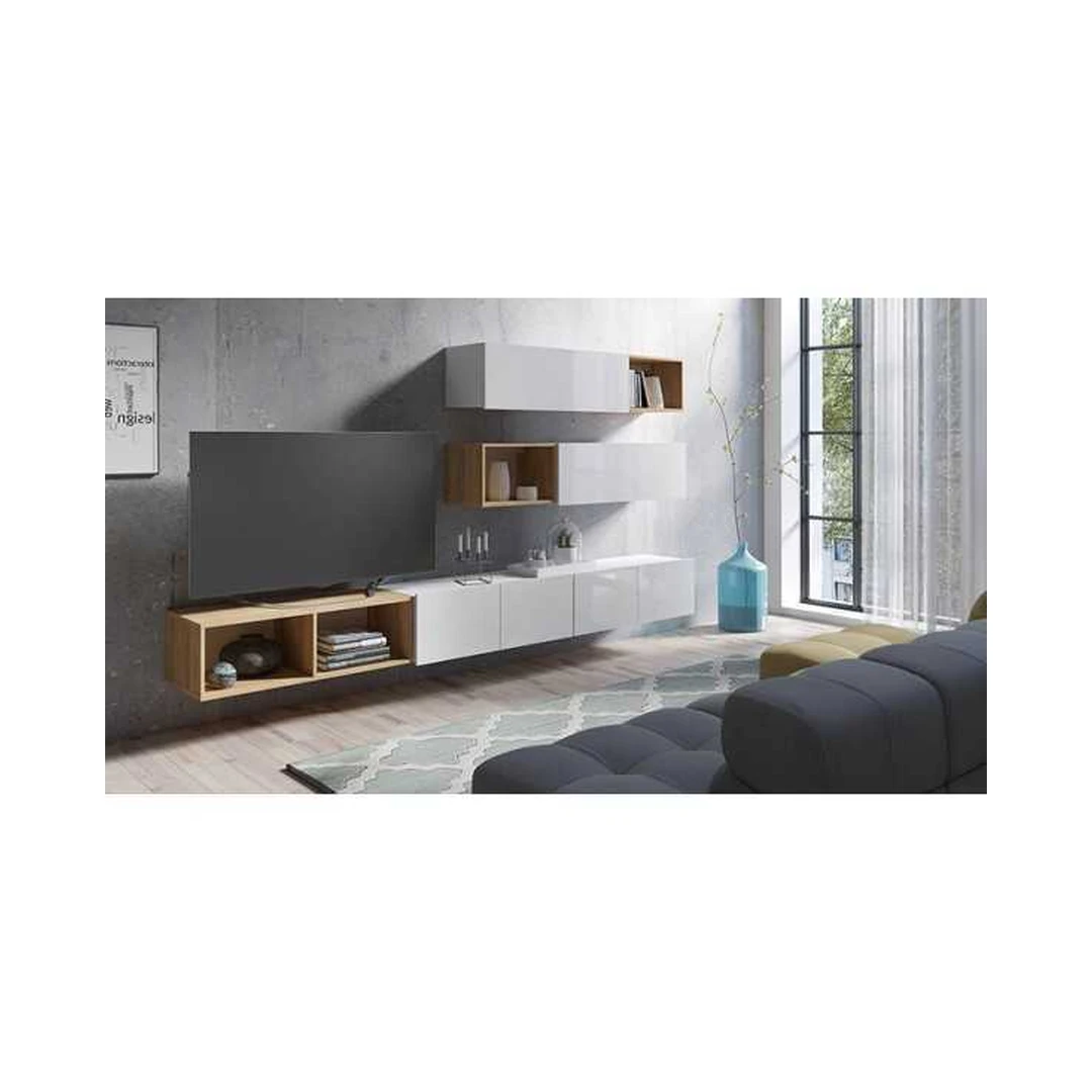 Modernūs gabaritiniai baldų komplektai su koreguojamais tarpais