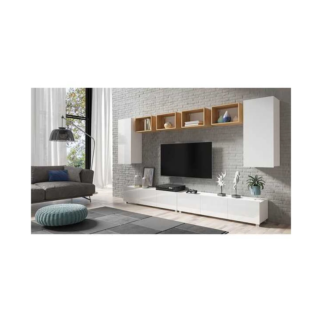 Moderni RTV komoda su auksiniu ažuolu