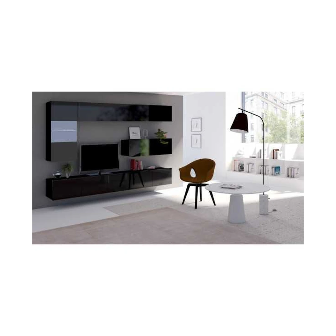 Šiuolaikiškos juodos spintelės su LED apšvietimu