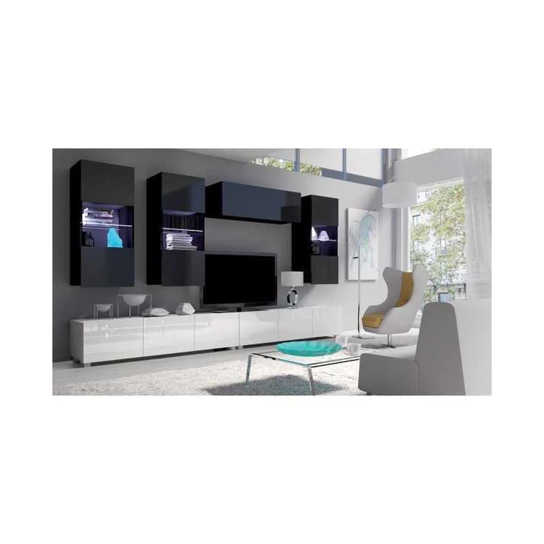 Modernus gabaritinis baldų komplektas su pakabinama lenta ir spintelėmis