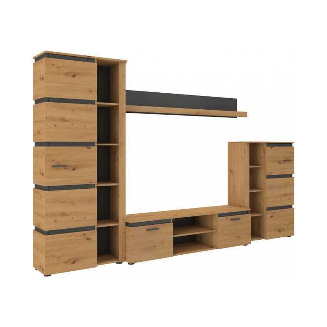 Aukšta indauja su RTV komoda ir pakabinama lentyna