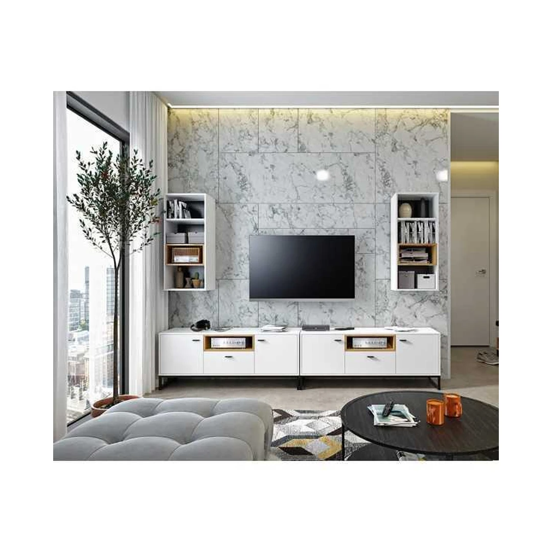 Moderni OLIER RTV spintelė OE7 – erdvus ir funkcionalus baldų komplektas