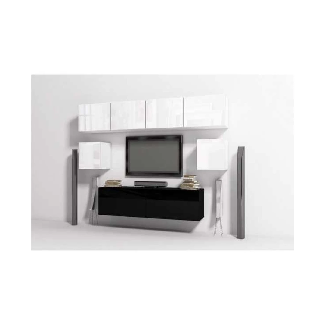 Moderni komplektinė sieninė spintelė su reguliuojamais tarpais