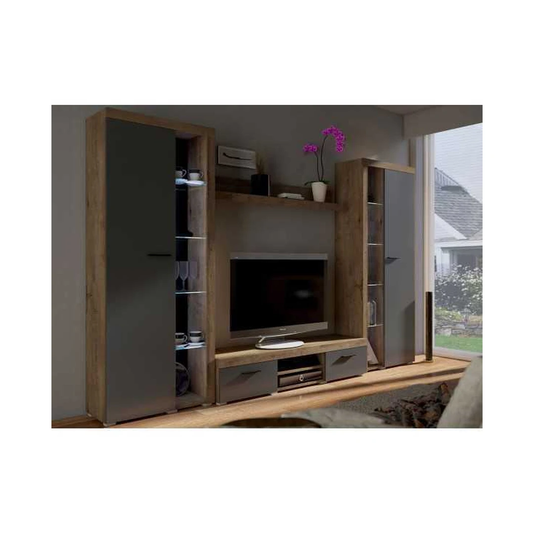 Modernus RTV spintų rinkinys su LED apšvietimu