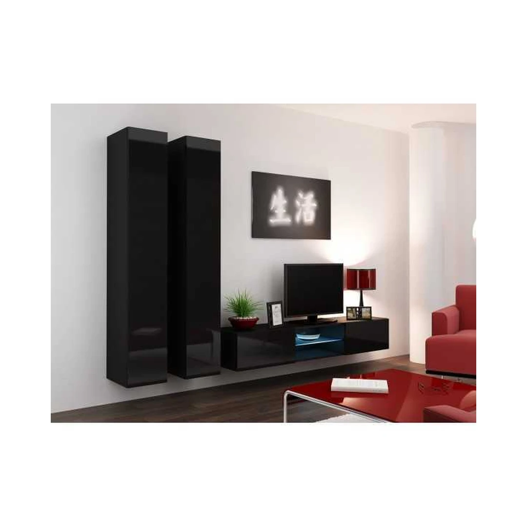 Moderni juoda vitrina su LED apšvietimu