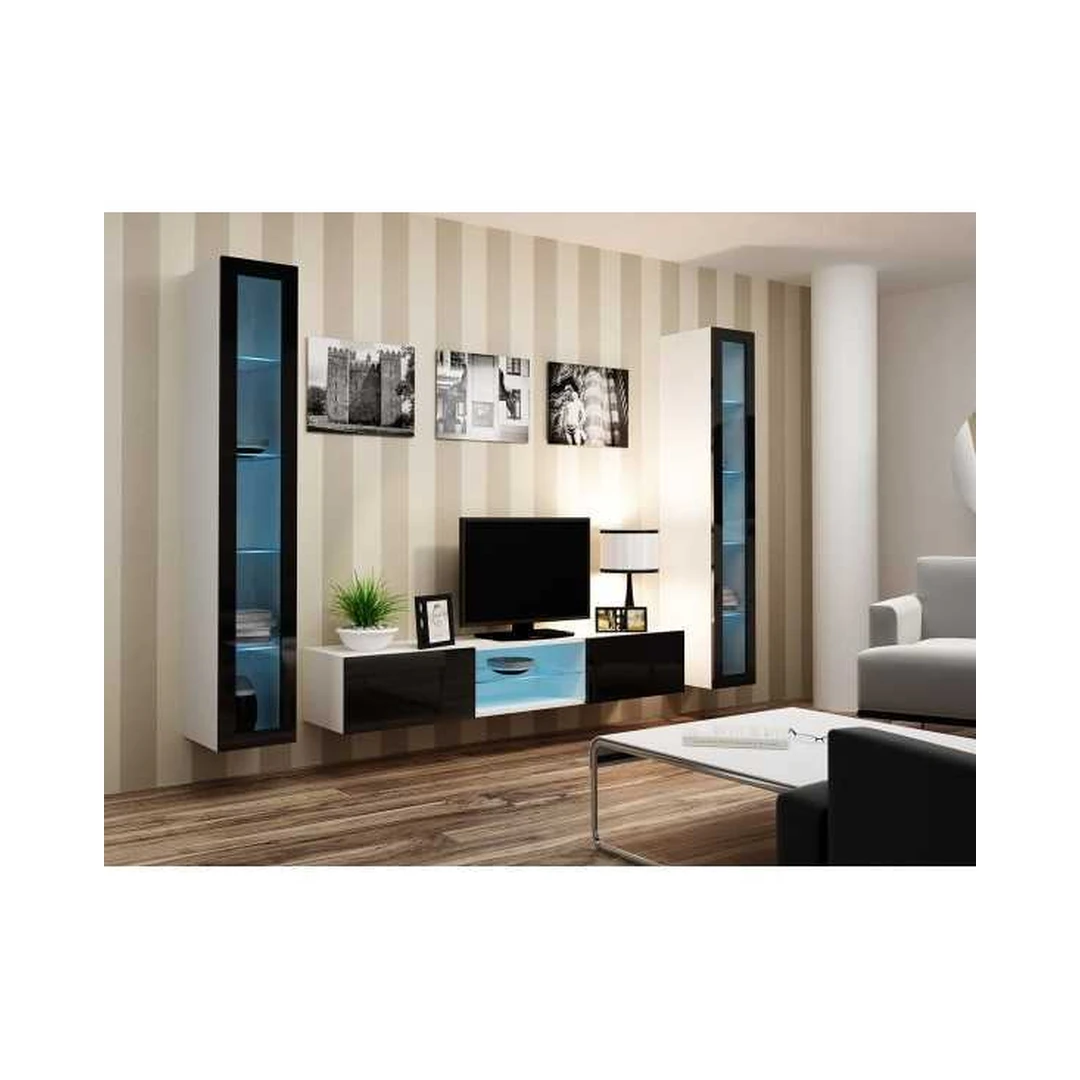 Moderni stiklinė spinta su LED apšvietimu