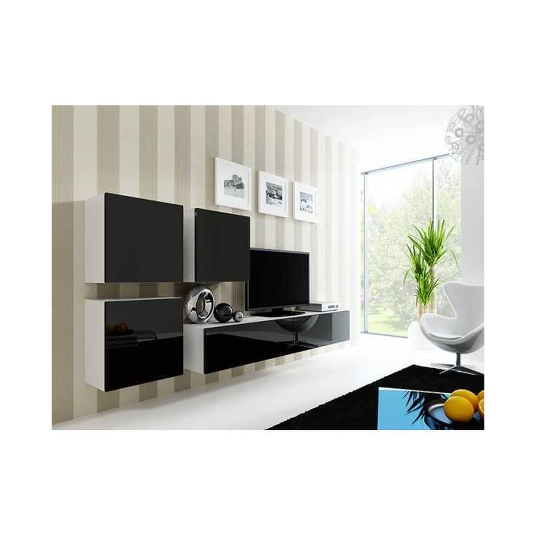 Šiuolaikinė TV spintelė su vitrinomis