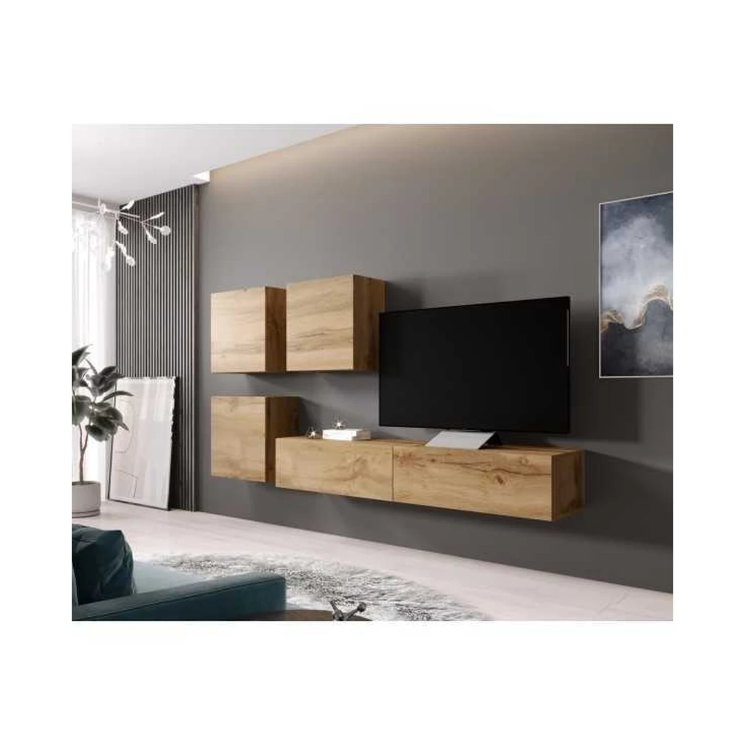 Moderni TV spintelė su vitrinomis