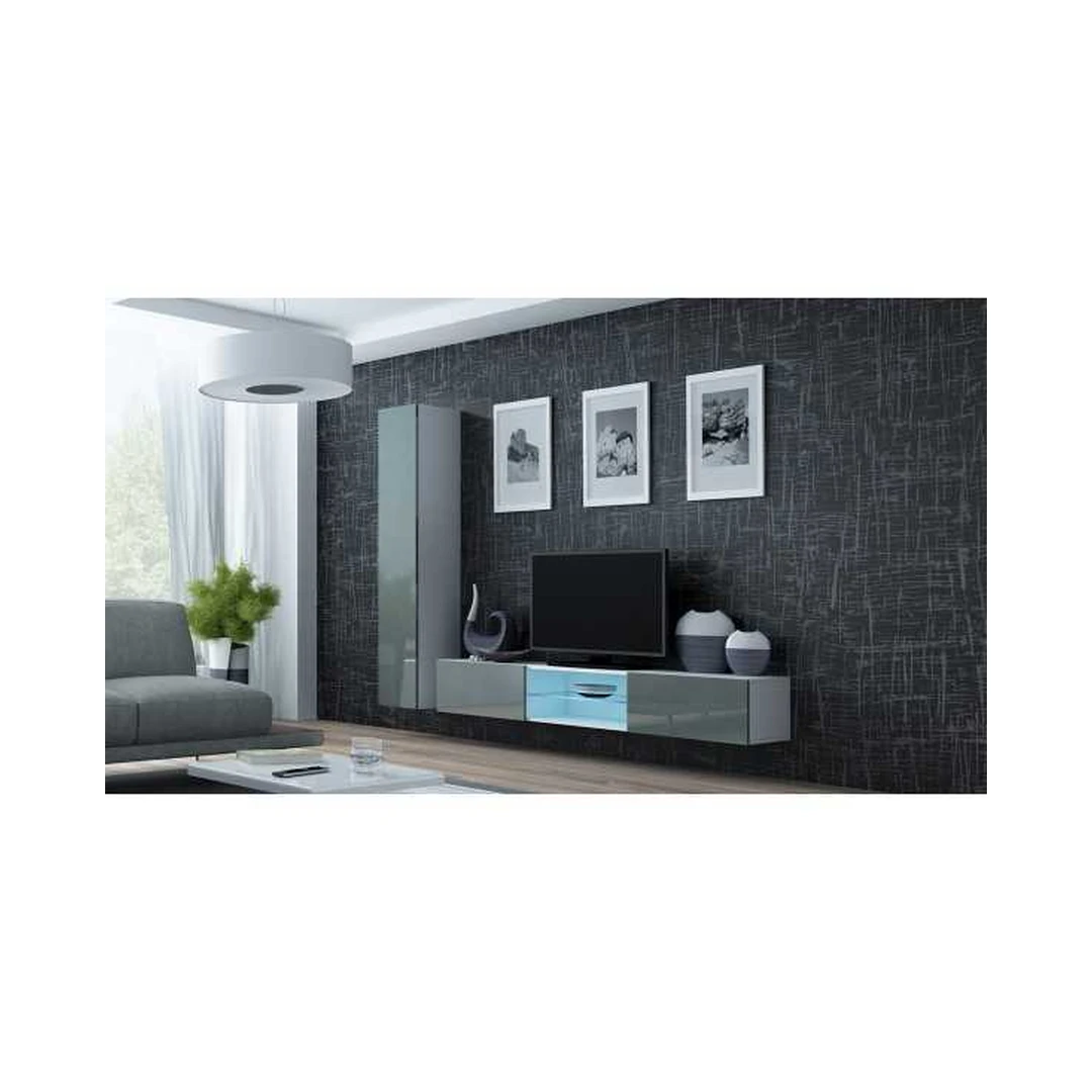 Šiuolaikiška TV spintelė su LED apšvietimu ir PUSH-CLICK sistema