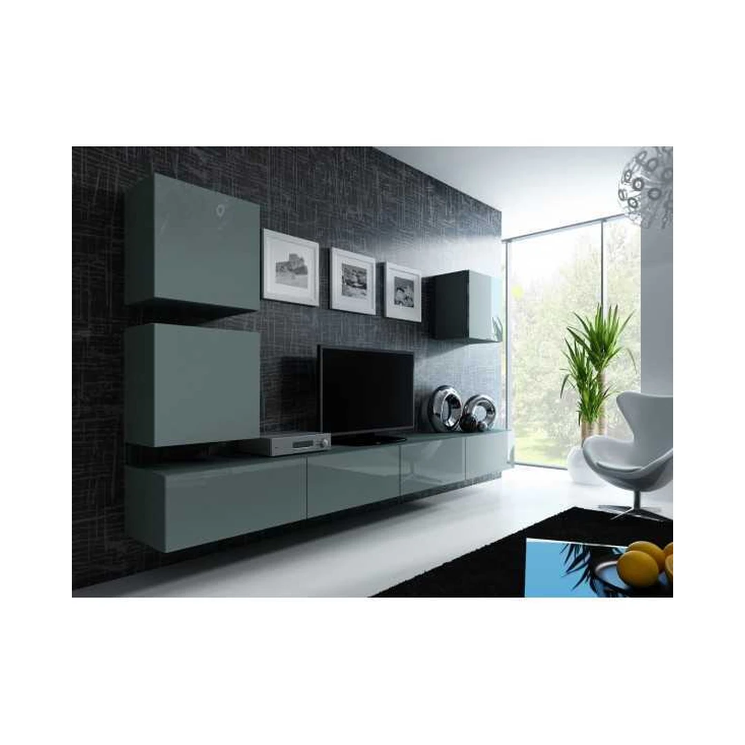 Moderni TV spintelė su vitrinomis VIGO VG4 ir KWADRAT VG10