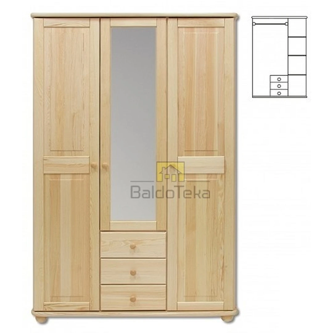 Ergonominė pušinė lova 125x190 cm