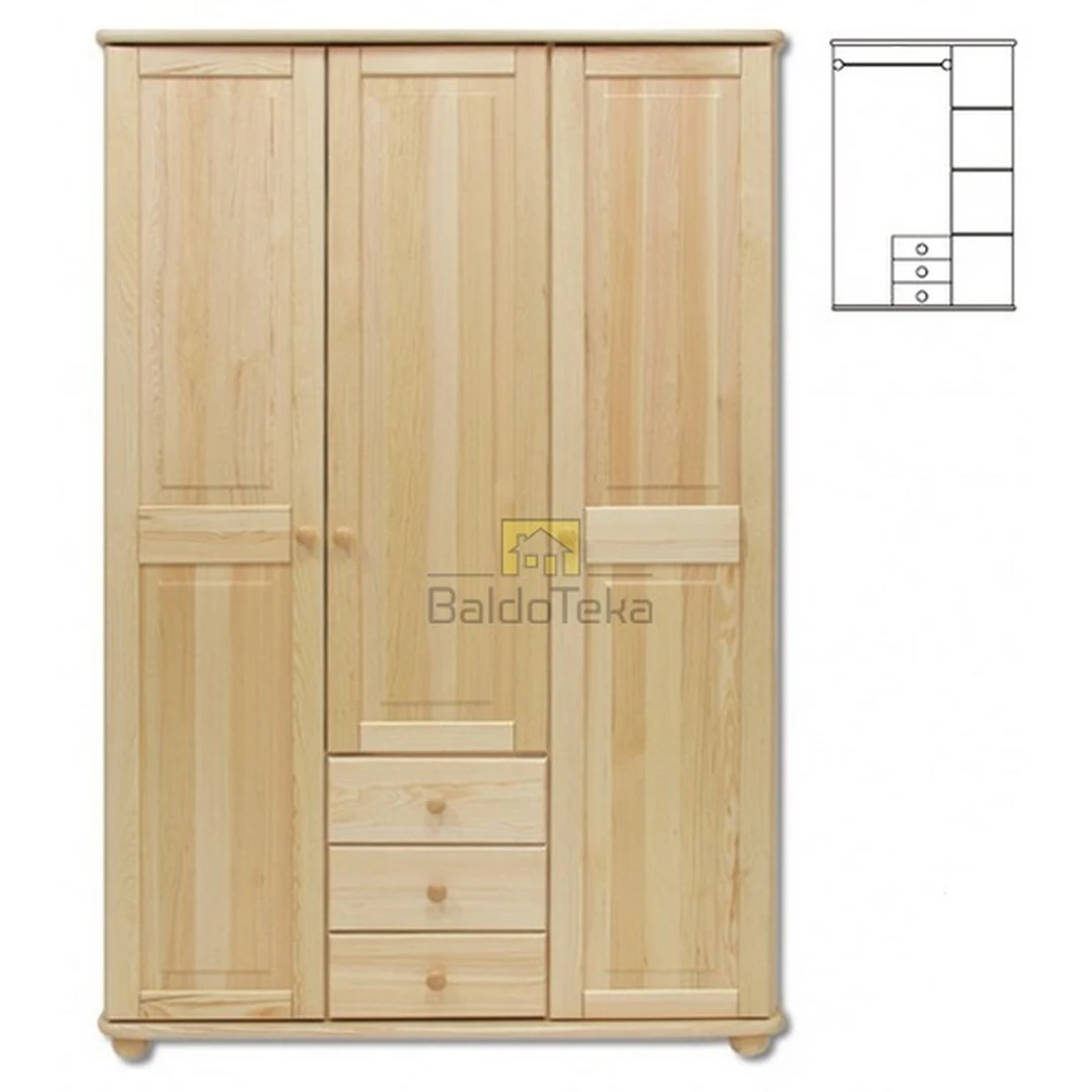 Ergonominė pušinė lova 125x190 cm