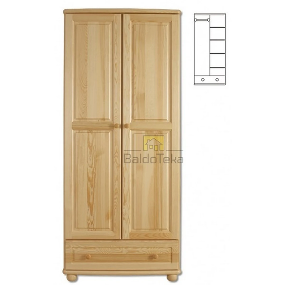 Ergonominė pušinė spinta su natūralia medžio tekstūra