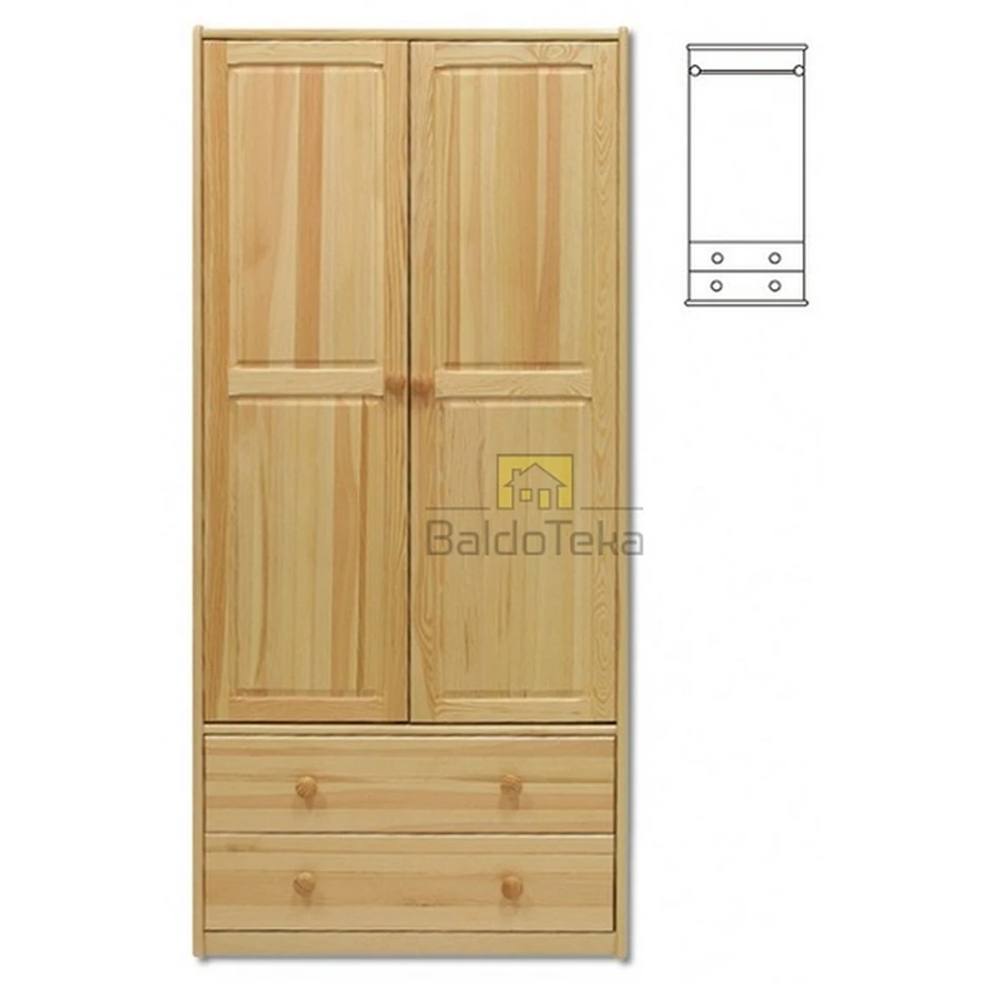 Ergonominė pušinė lova 84x180x45 cm