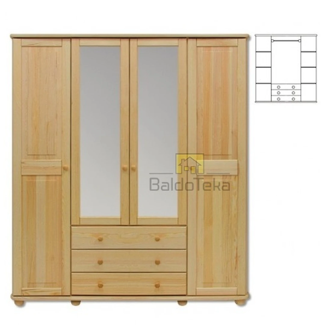 Ergonominė pušinė lova 165x190 cm