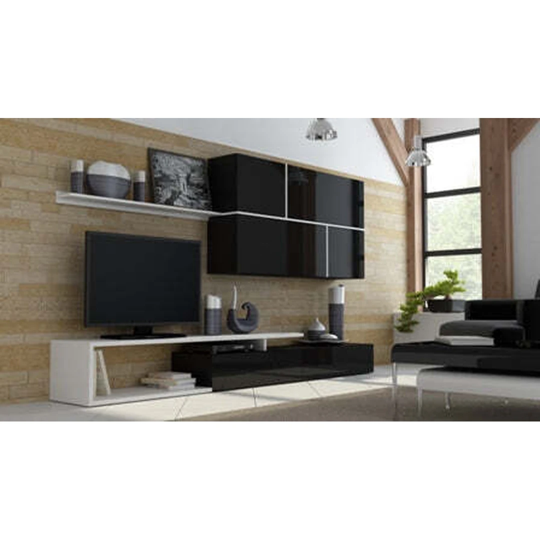 Ergonomiškas spintos korpusas su blizgiomis MDF priekinėmis pusėmis