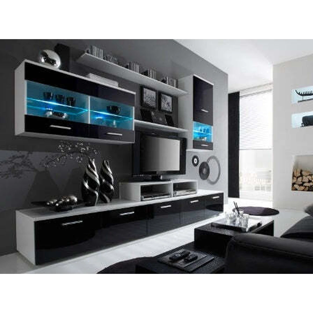 Šiuolaikiškas sieninis blokas su stiklo priekinėmis dalimis