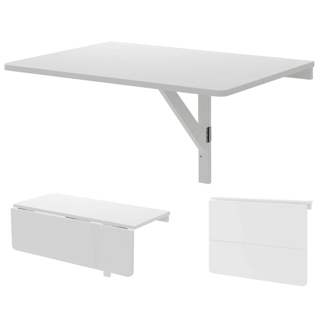 Sieninis stalas 80x60x45cm baltas sulankstomas