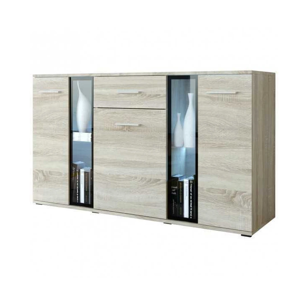 Modernus Sonoma ąžuolo spintos stalas su LED apšvietimu