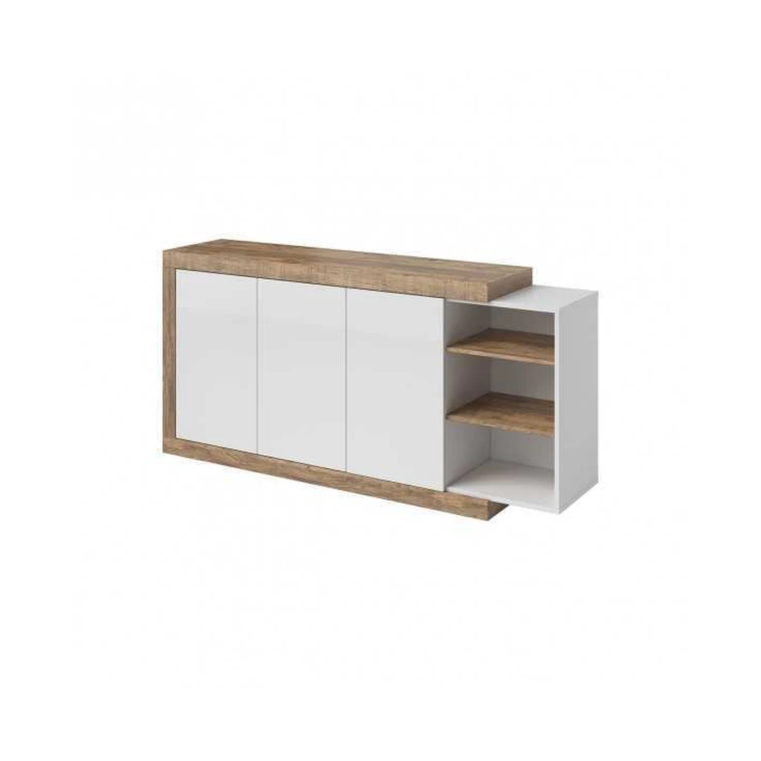 Moderni spintelė 180x86x40 cm, samdal ąžuolas/baltas blizgesys