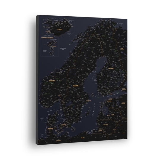Skandinavijos žemėlapis Nr.8 Juoda anglis ir auksas - Paveikslai