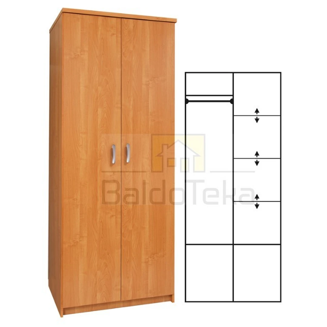 Ergonominė spintelė 81x200x64 cm, LMDP, spalva pagal pasirinkimą