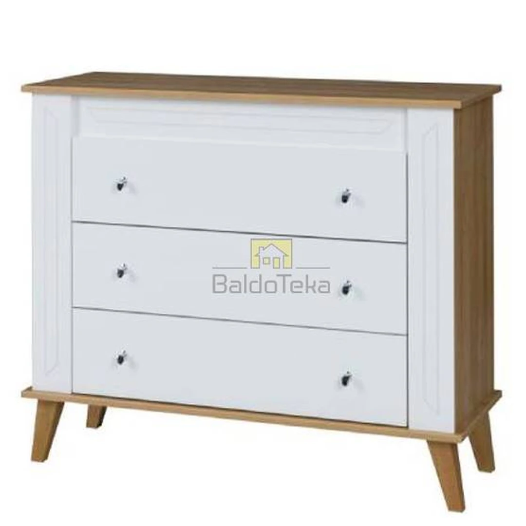 Ergonomiškas spintos stalas su akrilo fasadais ir metalinėmis rankenėlėmis