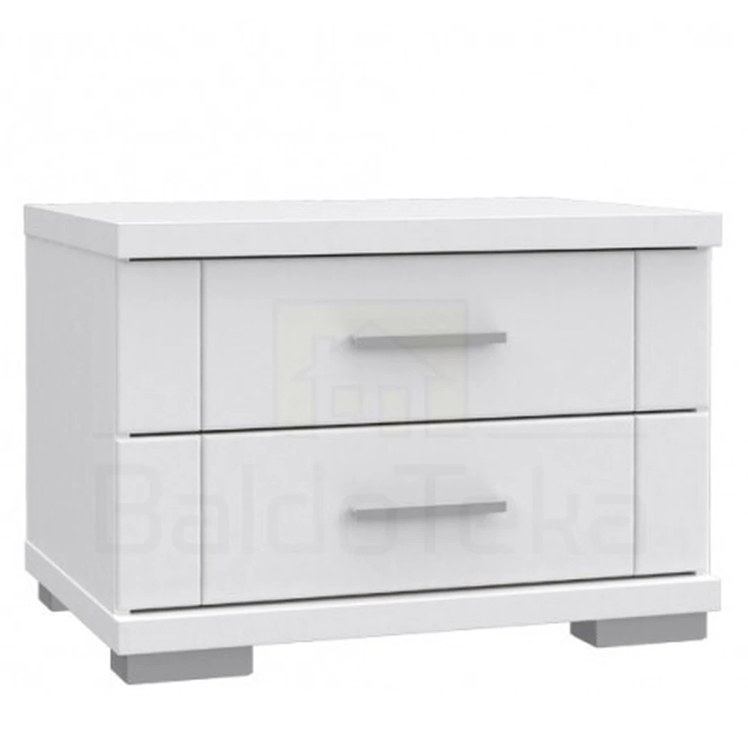 Šiuolaikiška SNOW SNWK02 naktinė spintelė baltos matinės spalvos