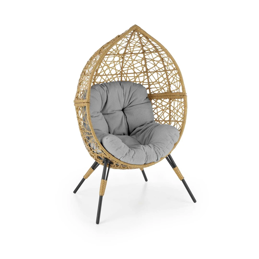 Ergonominis kėdžių komplektas su rotango dekoru