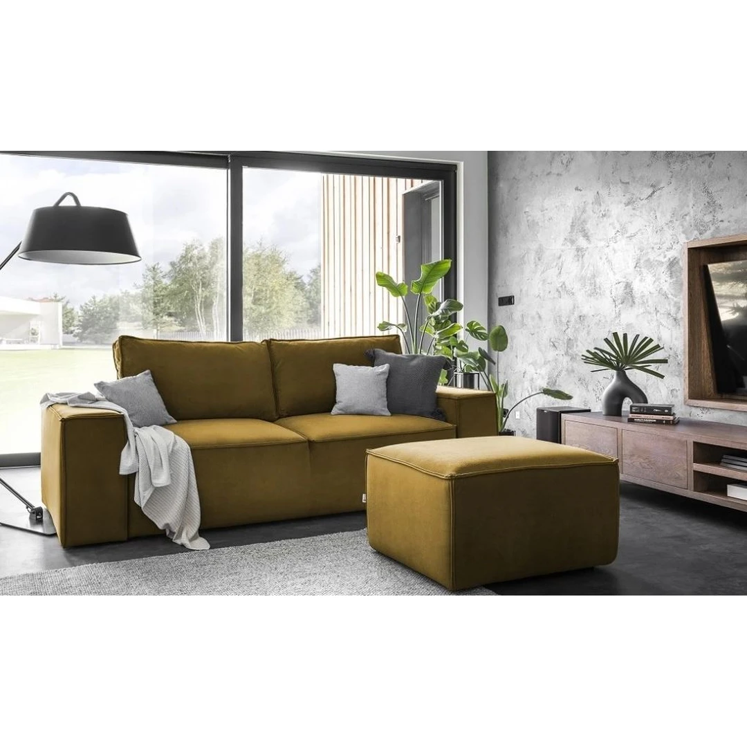 Šiuolaikiška 260 cm sofa su miegamąja dalimi