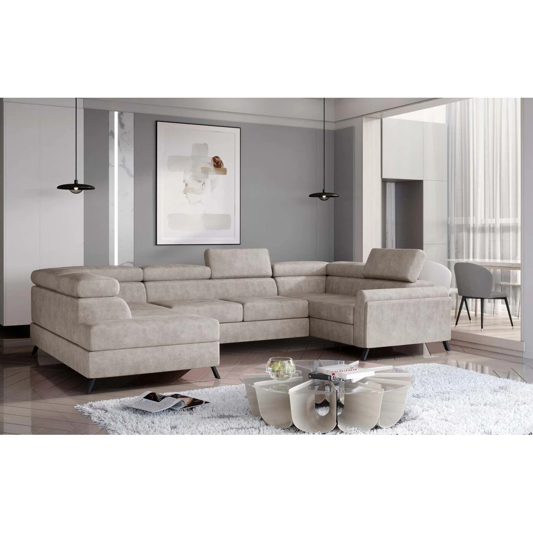Elegantiška kampinė sofa EL1904 su delfino mechanizmu