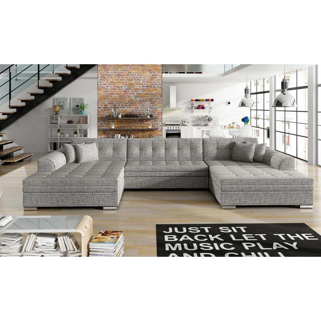 Stilinga ir erdvi kampinė sofa EL3330 su transformavimu į lovą