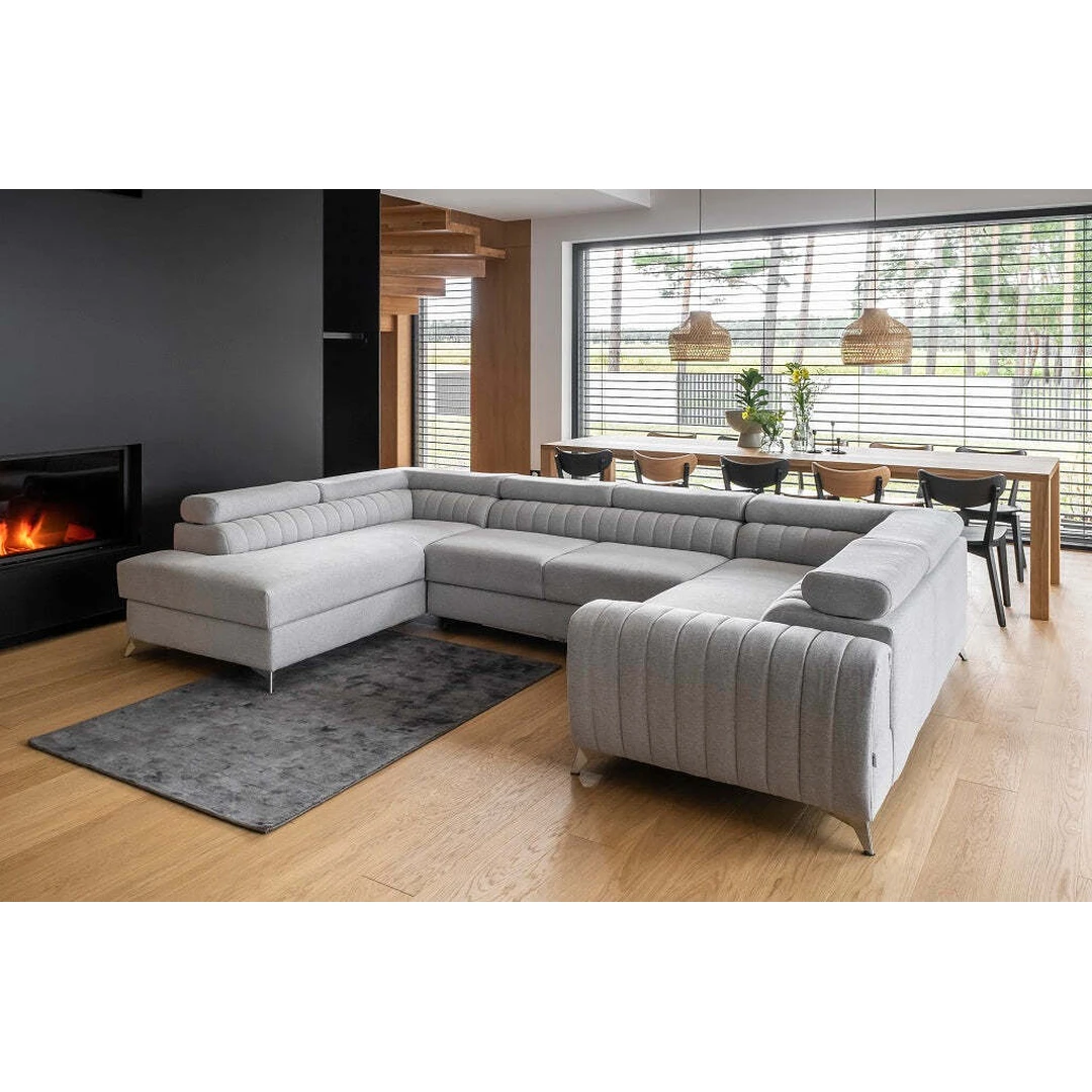 Stilinga ir patogi kampinė sofa EL8461 su funkcionaliais sprendimais