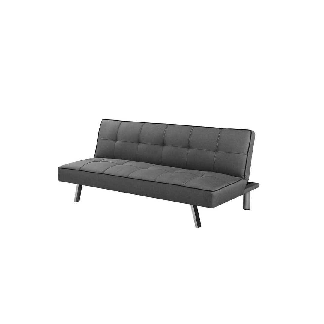 Pilka sulankstoma sofa – erdvus ir patogus sprendimas