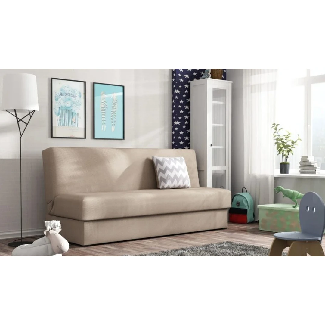 Įvairių spalvų sofos lovos su miegama funkcija