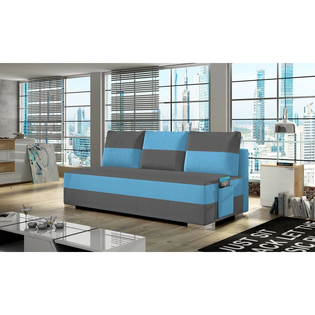 Įvairių spalvų sofos lovos su miegama funkcija