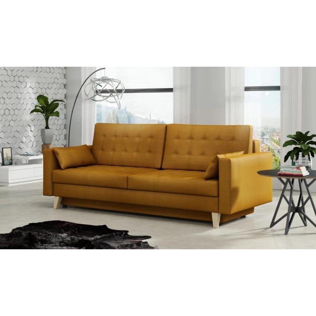 Įvairių spalvų sofos lovos su miegama funkcija