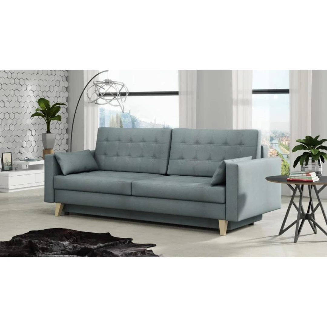 Įvairių spalvų sofos lovos su miegama funkcija