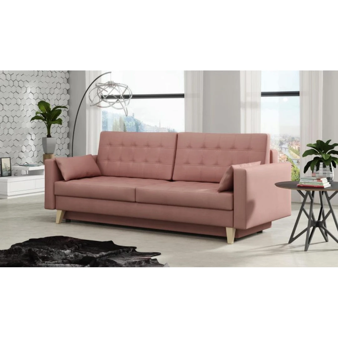 Įvairių spalvų sofos lovos su miegama funkcija