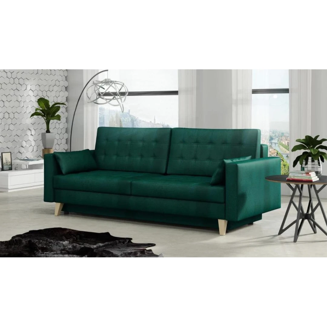 Įvairių spalvų sofos lovos su miegama funkcija