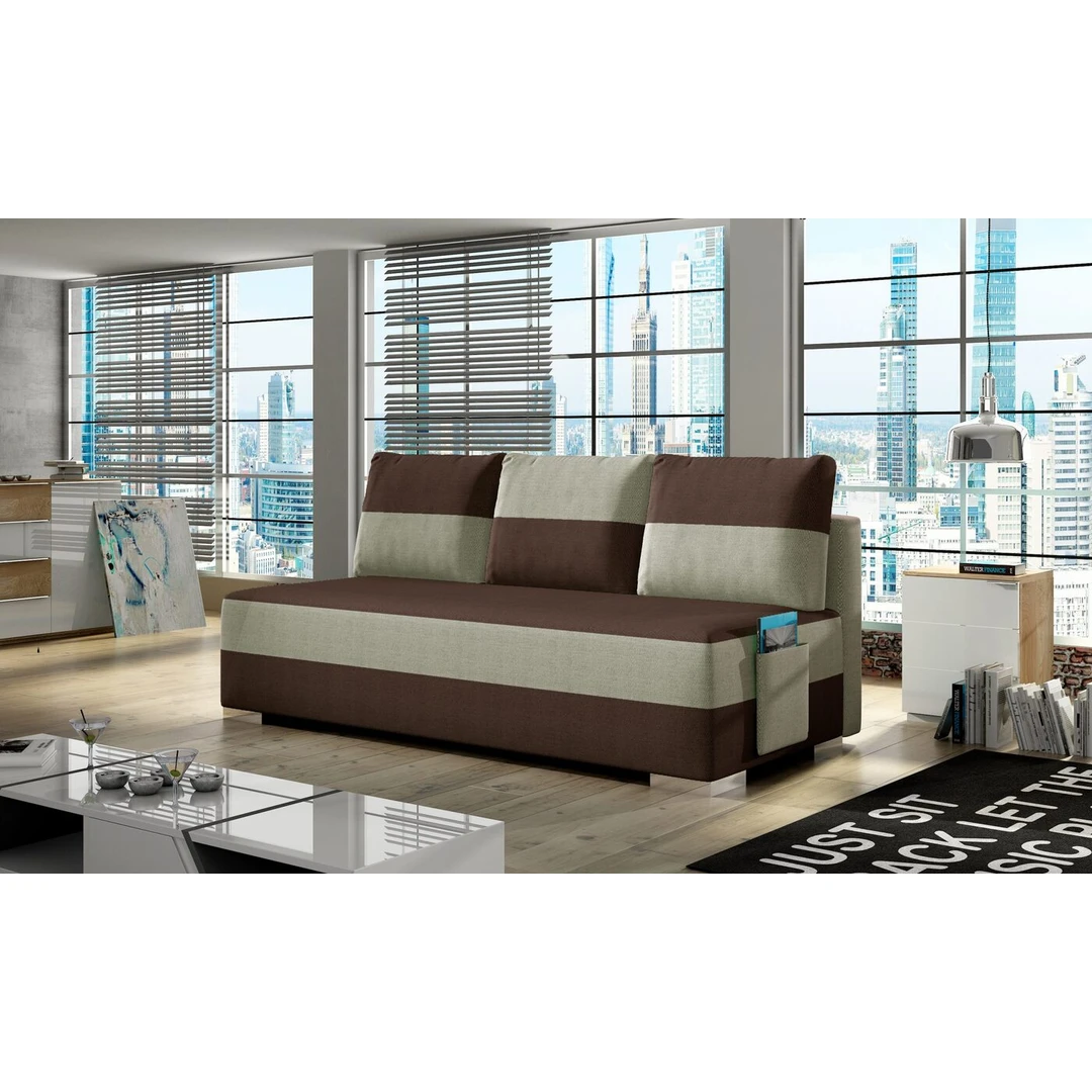 Įvairių spalvų sofos lovos su miegama funkcija