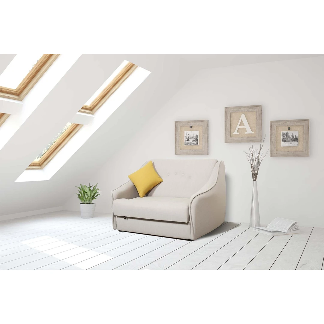 Kompaktiška Sofa-lova su gobeleno porankiais ir kokyb. audiniu