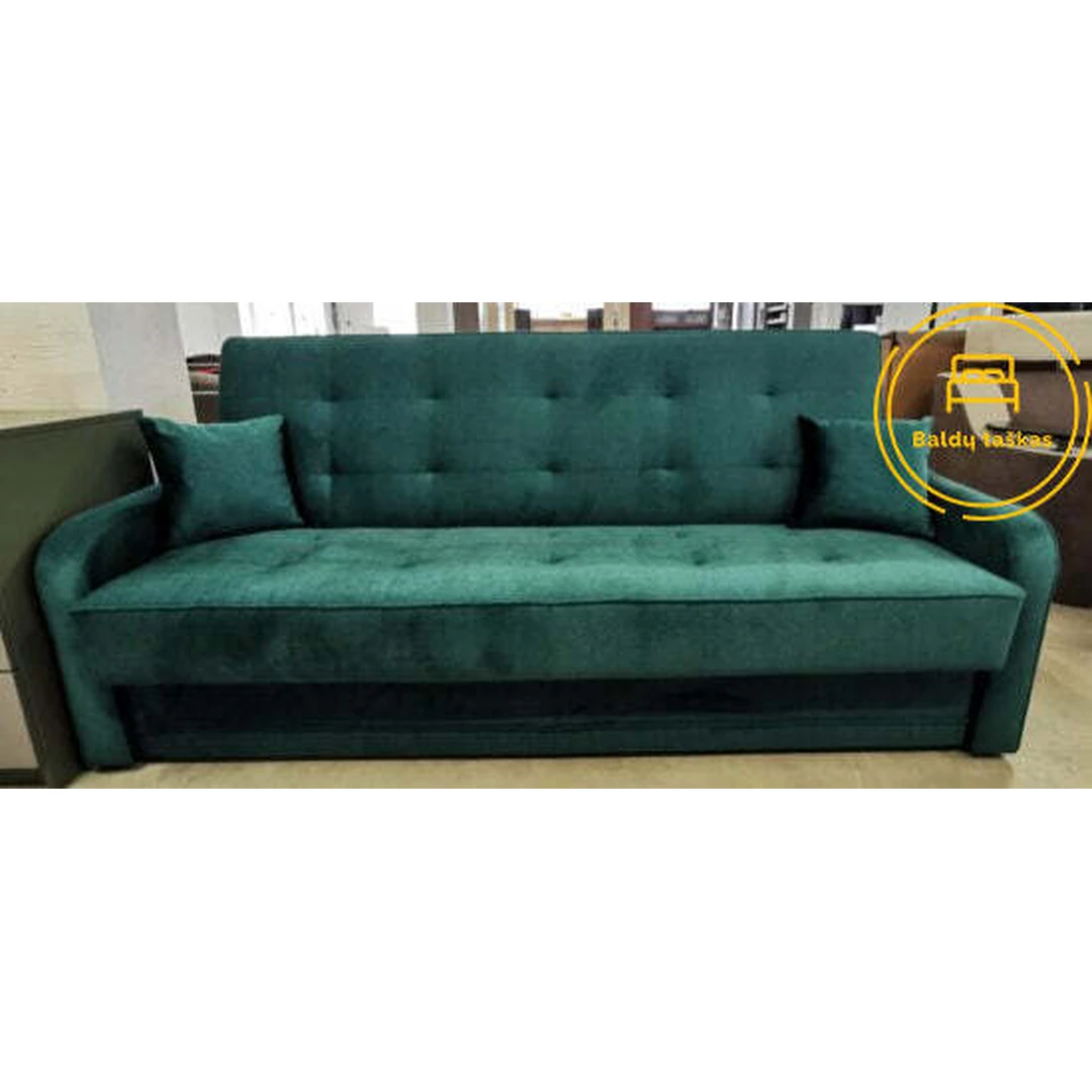 Lietuviškos sofos lovos su patalynės dėže ir miegojimo funkcija